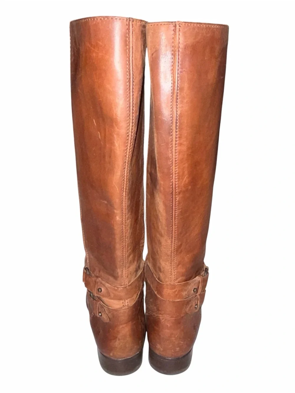 Frye Brown Leather Melissa Belted Tall Boots size 7
